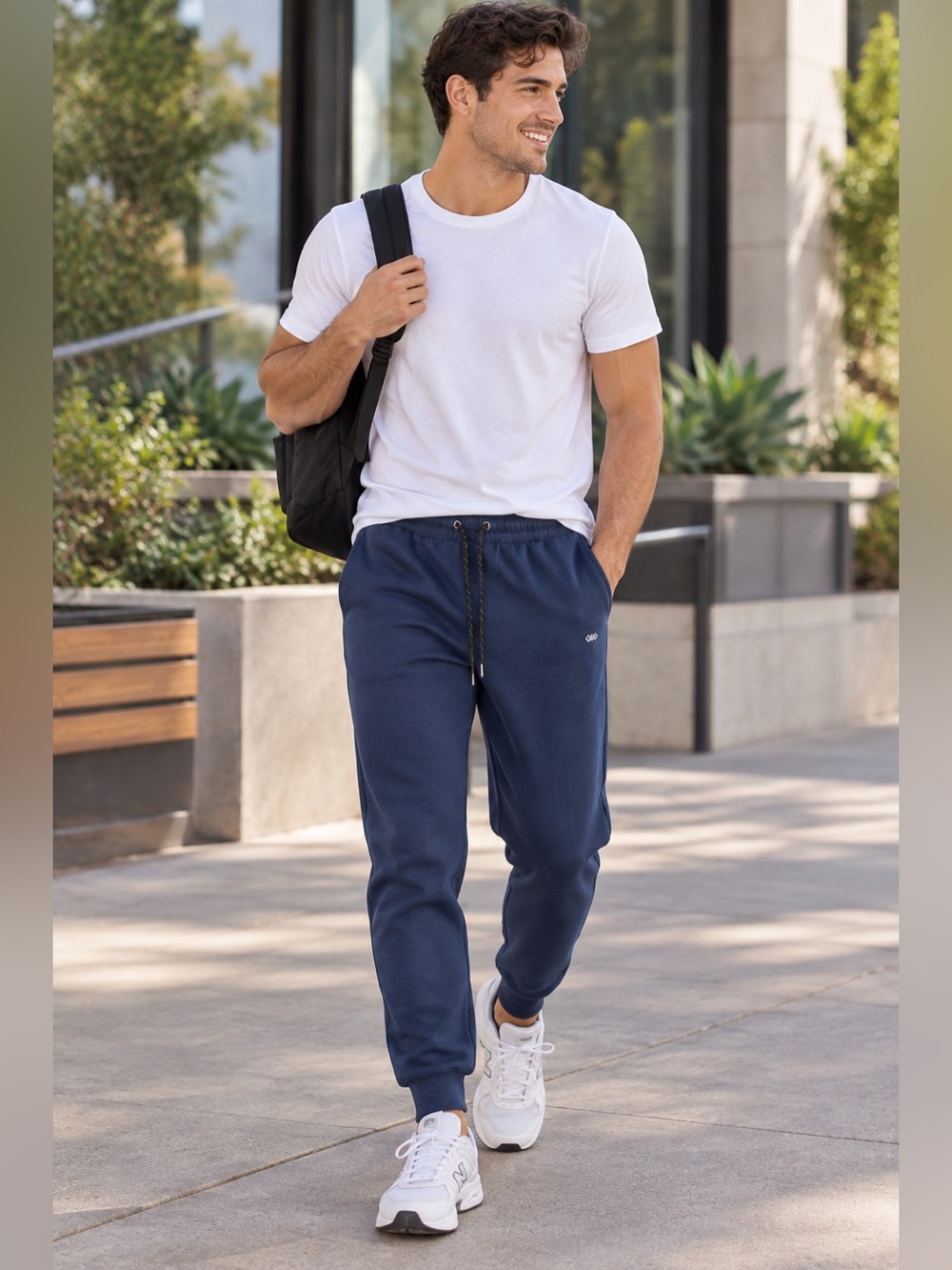LEG3ND Jogger Pants Mens S Navy Blue Stretch Performance Athletic Drawstring